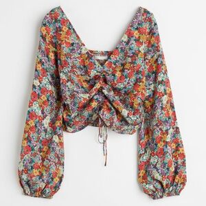 H&M Crêped Drawstring-front Blouse, sz XL